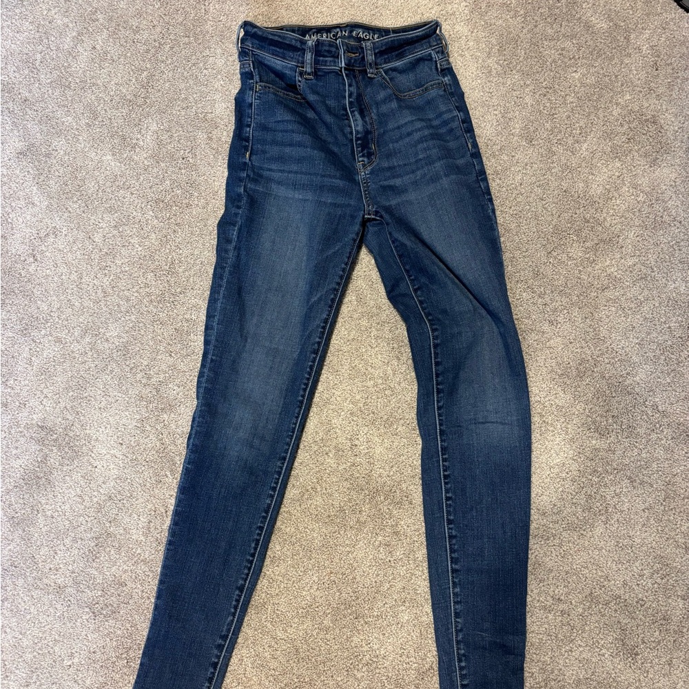 American Eagle Outfitters Dark Blue High Rise Jeans